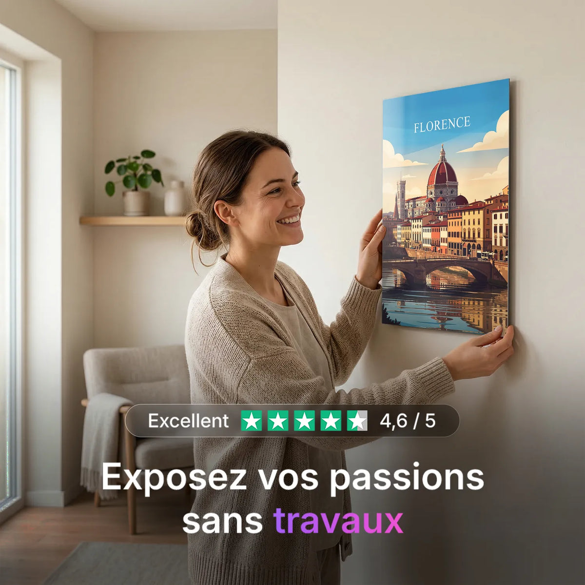 Tableau Florence - Illustration | en Métal Format A3