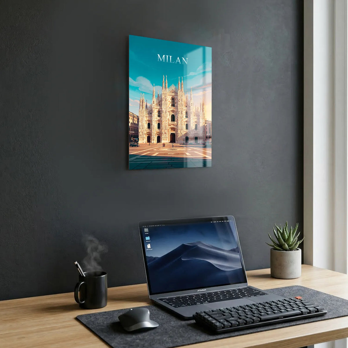 Tableau Milan - Illustration | en Métal Format A3