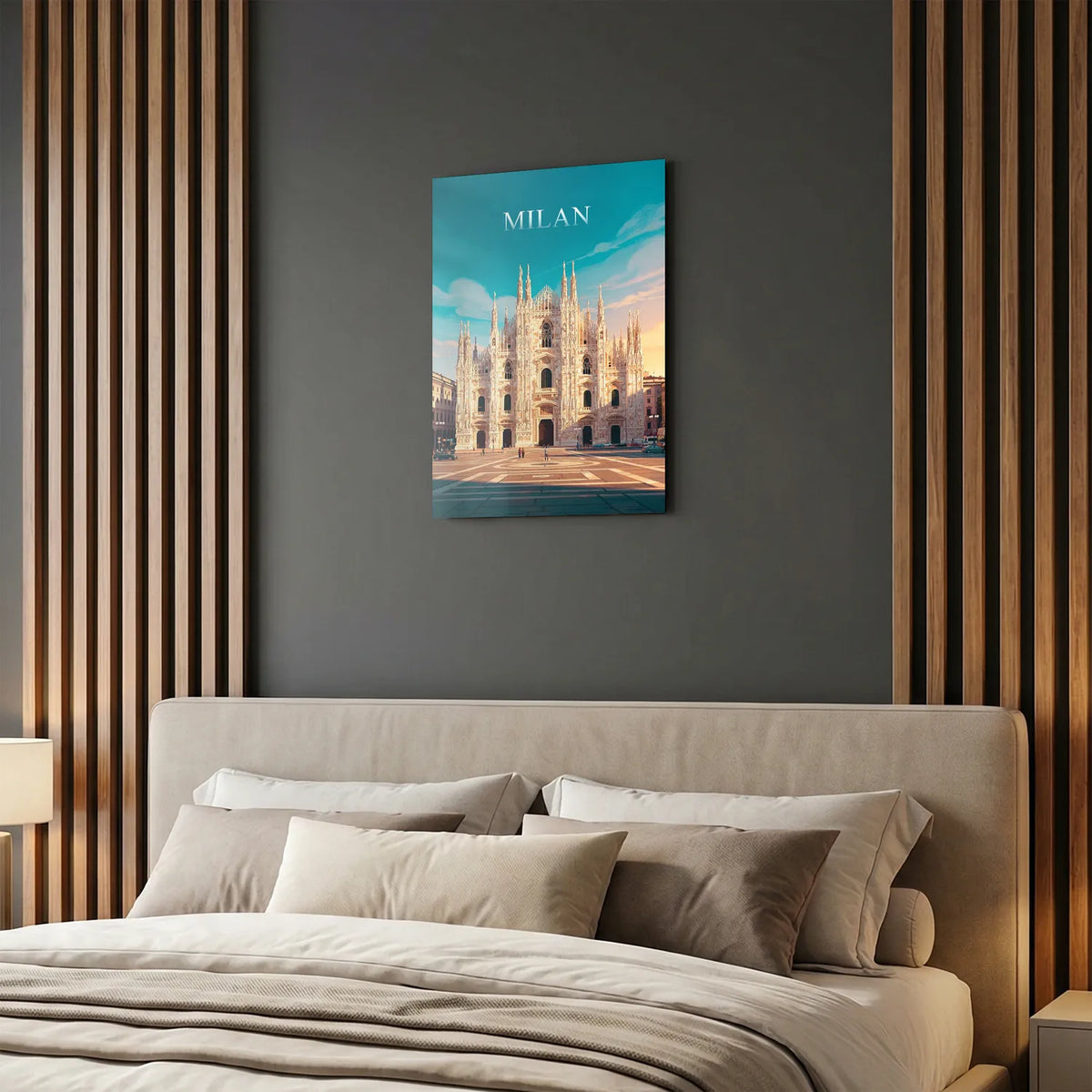 Tableau Milan - Illustration | en Métal Format A3