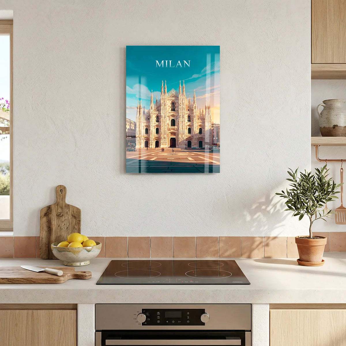 Tableau Milan - Illustration | en Métal Format A3
