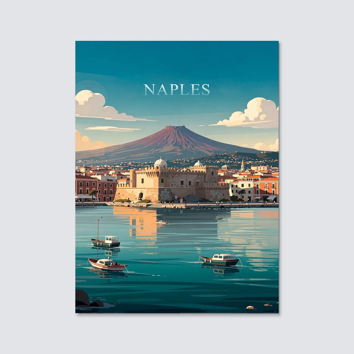 Tableau Naples - Illustration | en Métal Format A3