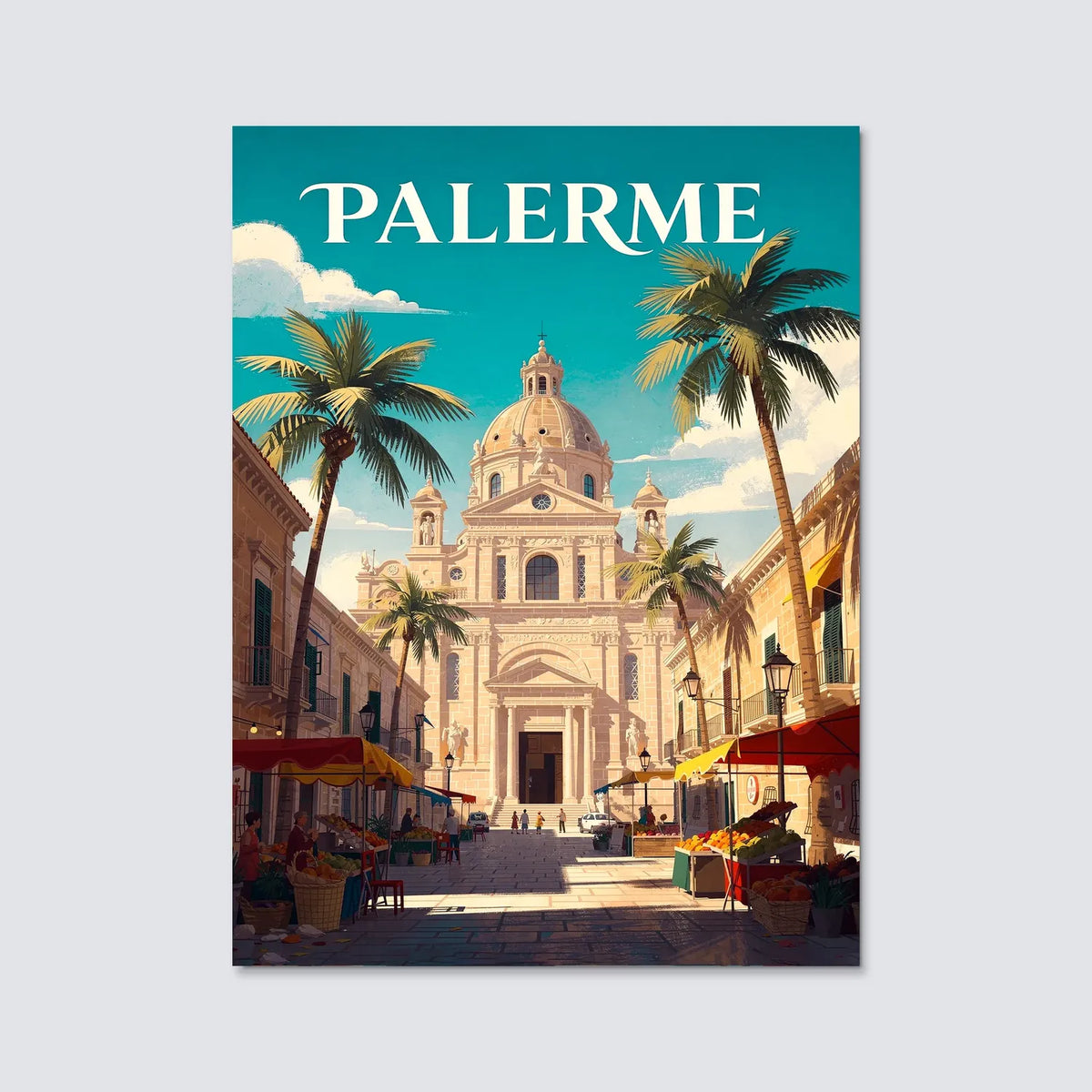Tableau Palerme - Illustration | en Métal Format A3
