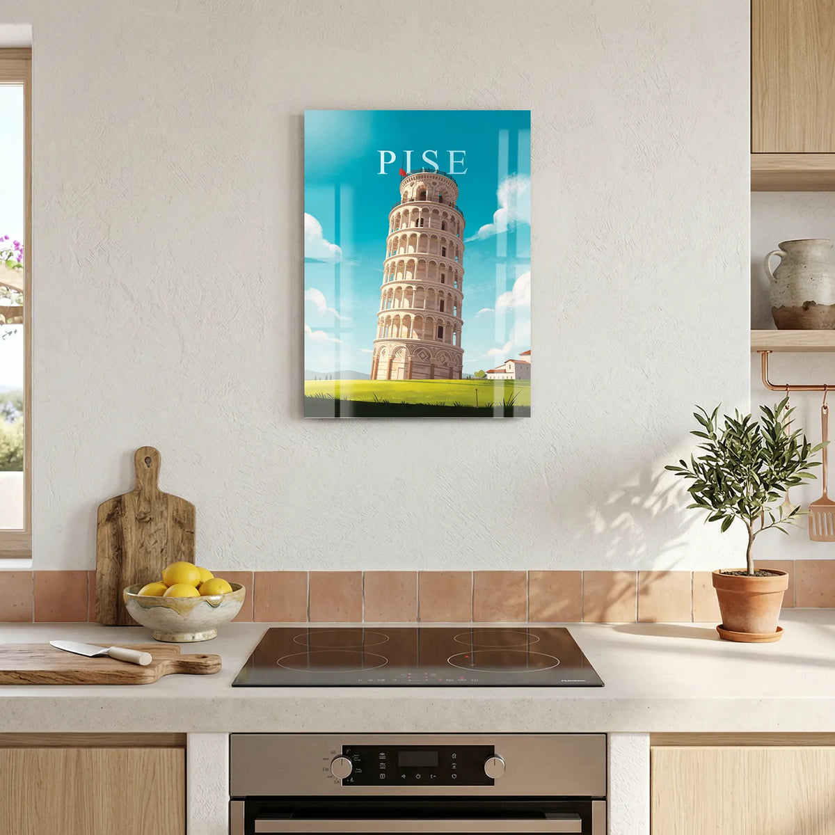 Tableau Tour de Pise - Illustration | en Métal Format A3