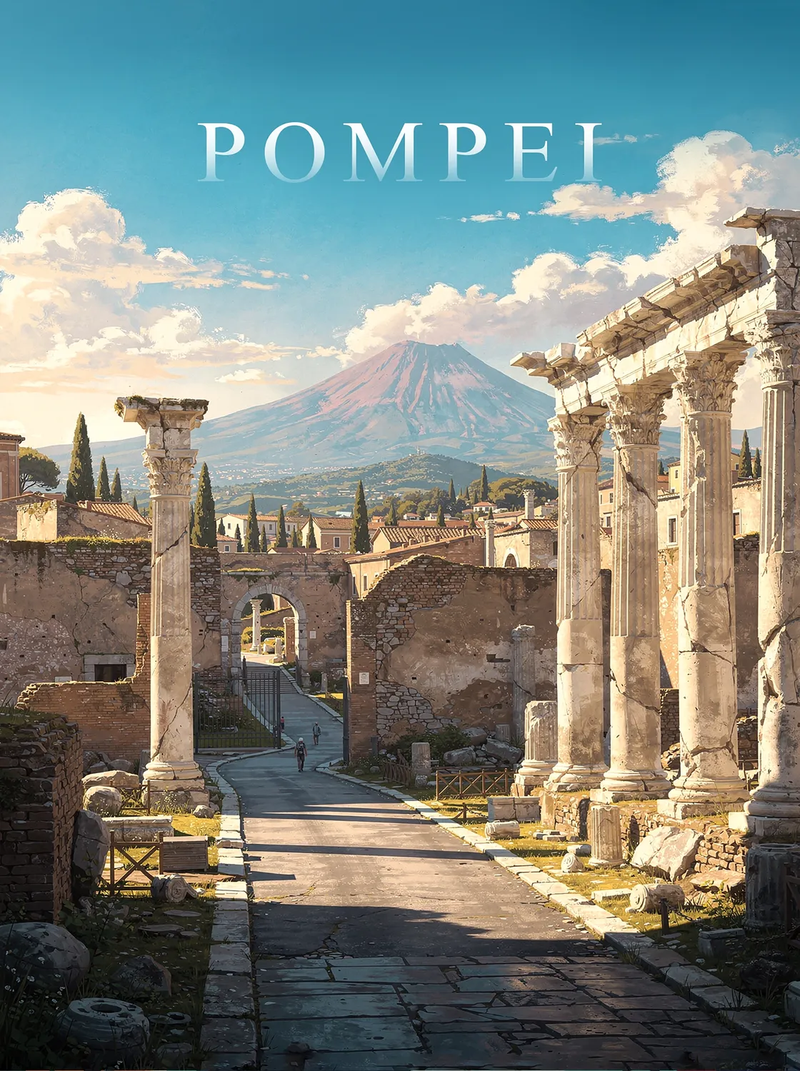 Tableau Pompei - Illustration | en Métal Format A3