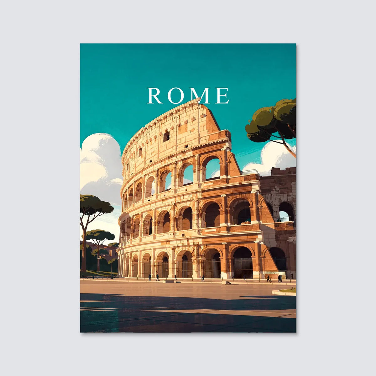 Tableau Rome - Illustration | en Métal Format A3