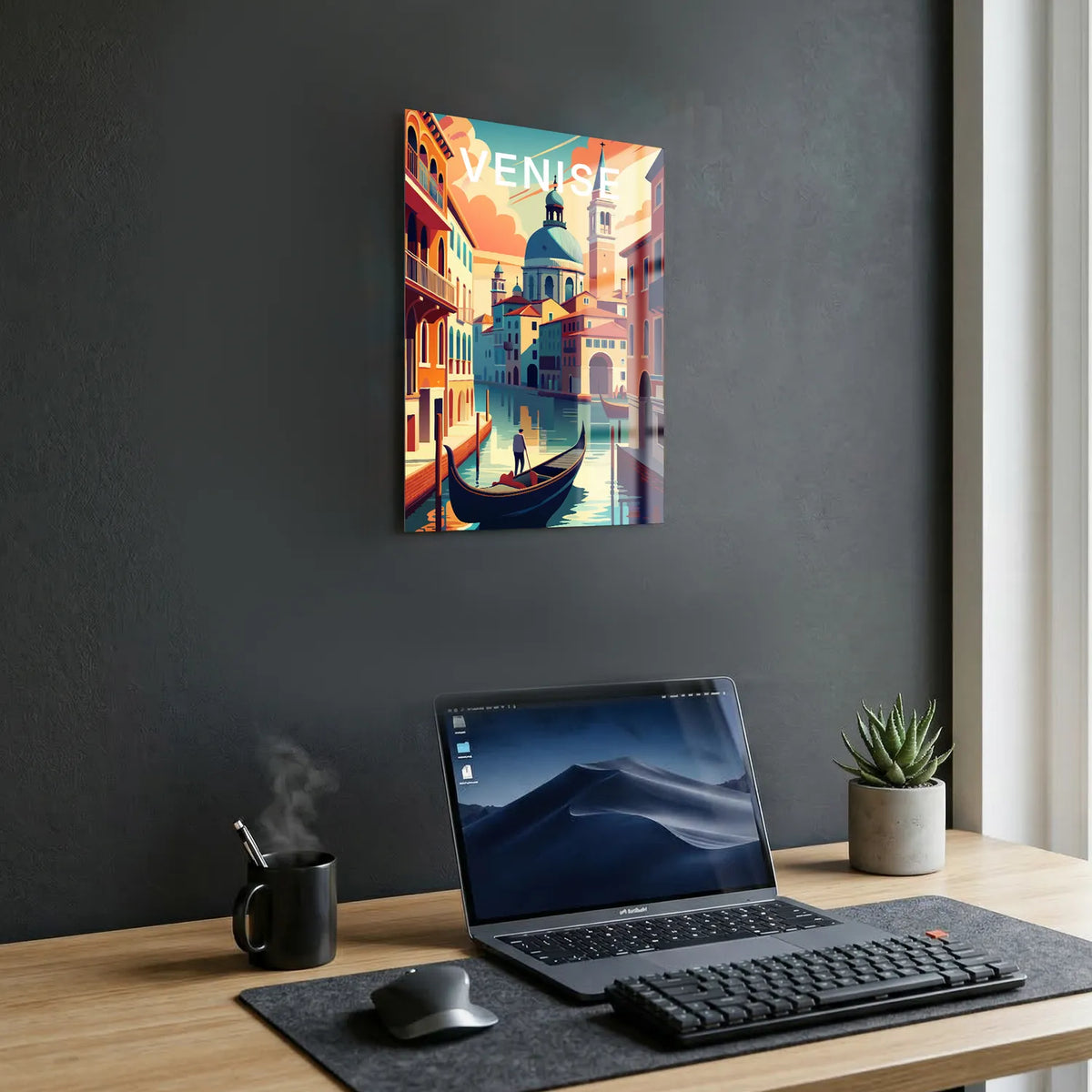Tableau Canaux de Venise - Illustration | en Métal Format A3