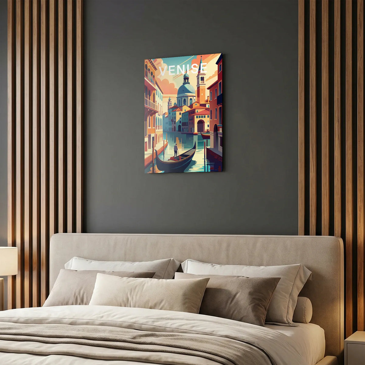 Tableau Canaux de Venise - Illustration | en Métal Format A3