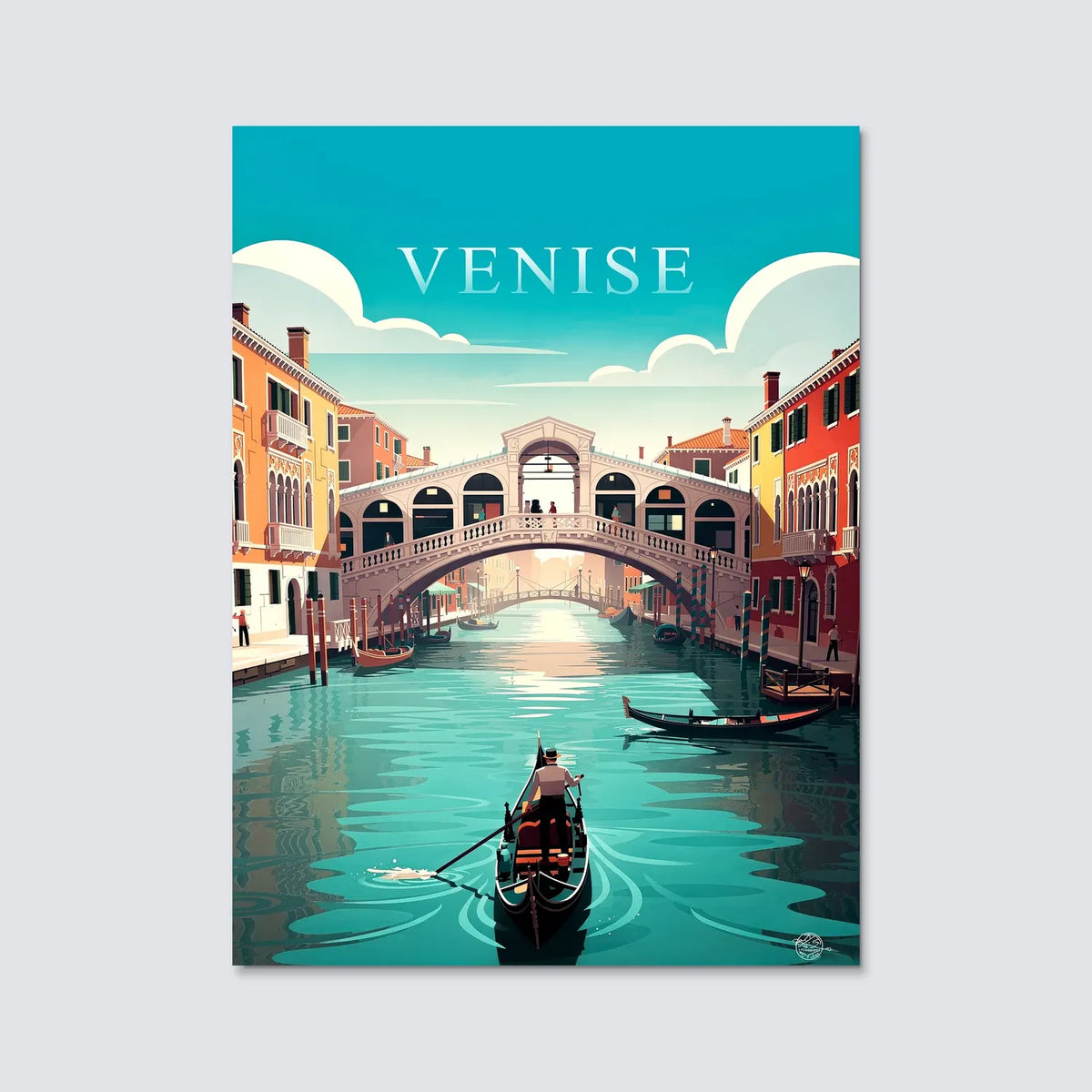 Tableau Venise - Illustration | en Métal Format A3