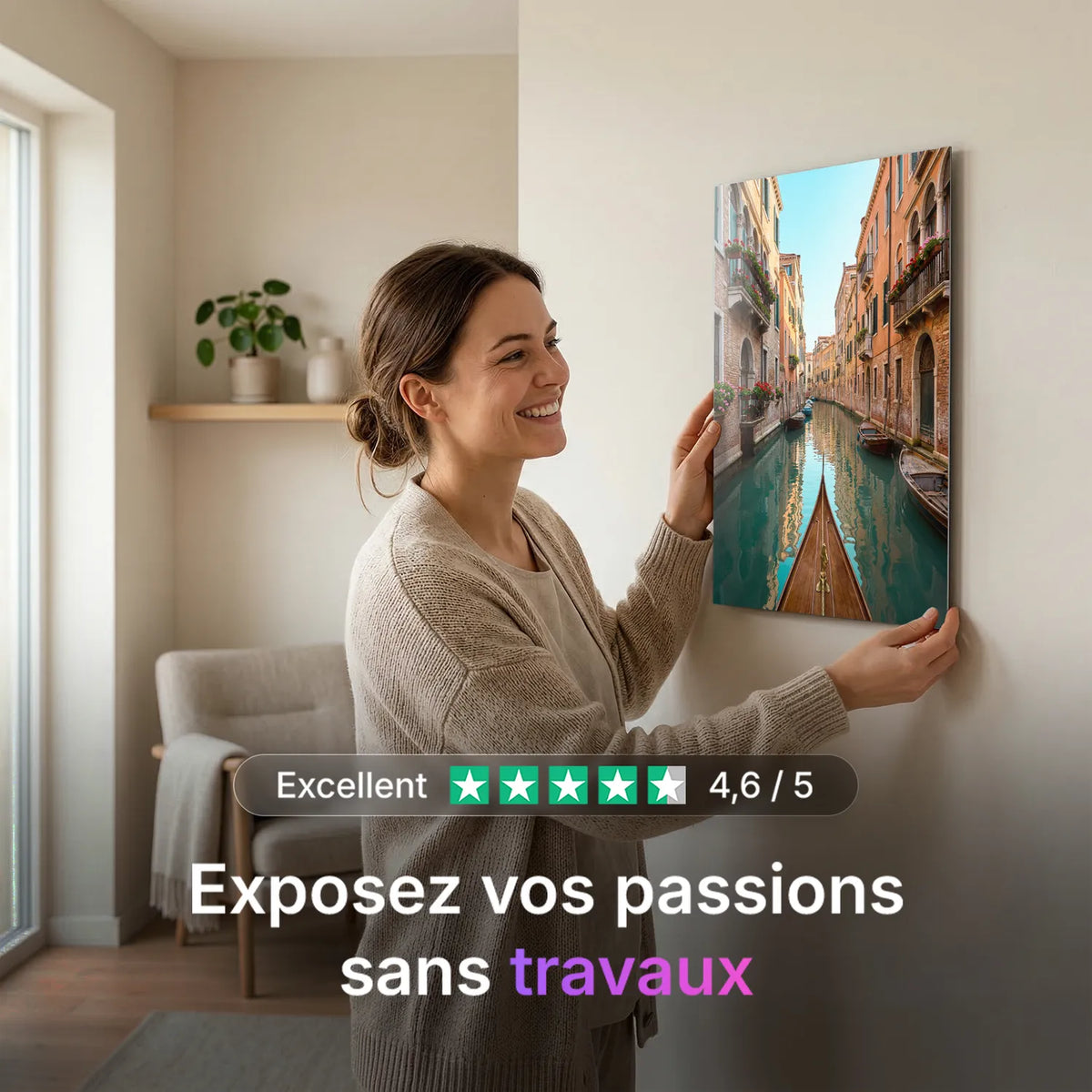 Tableau Les Canaux de Venise | en Métal Format A3