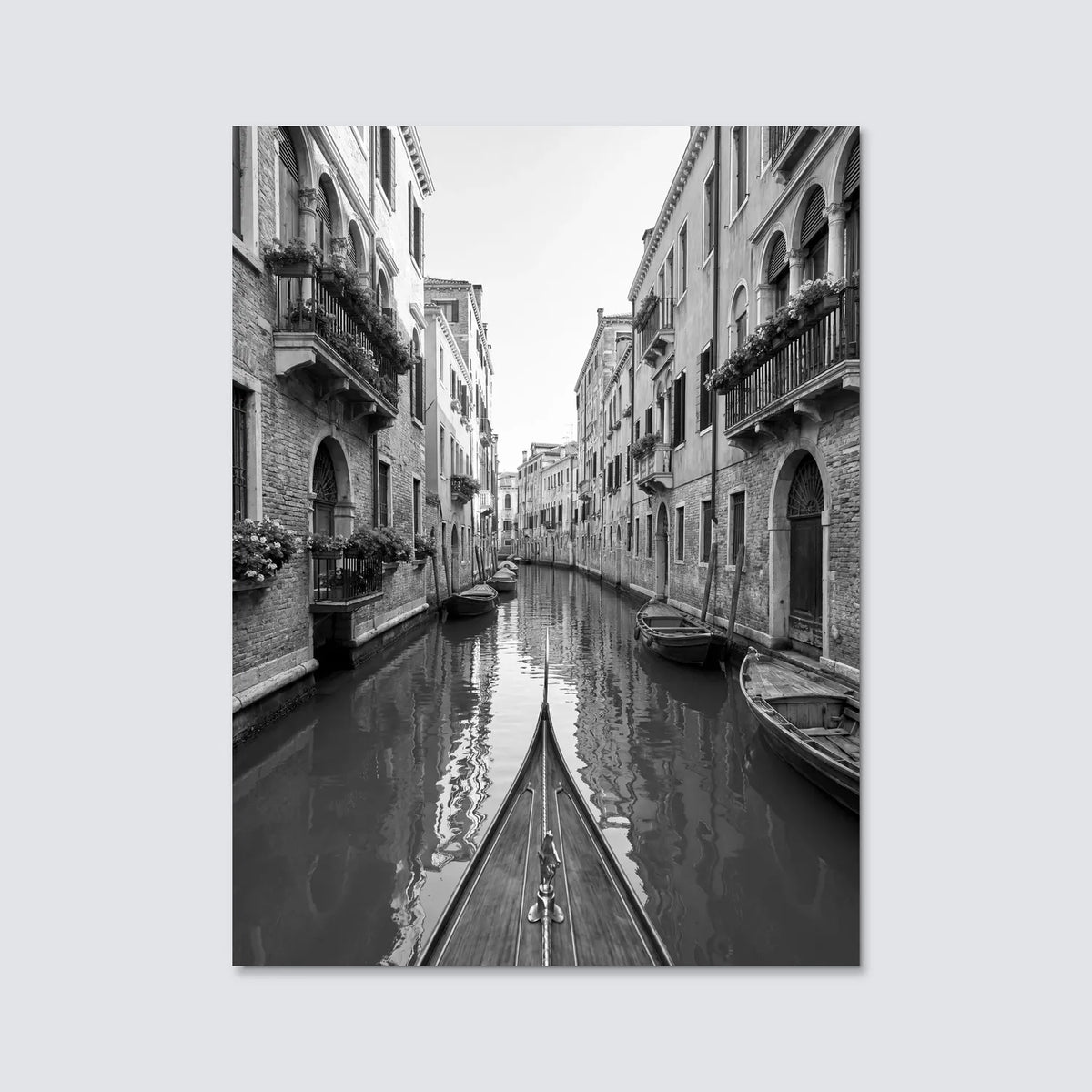 Tableau Les Canaux de Venise N&B | en Métal Format A3