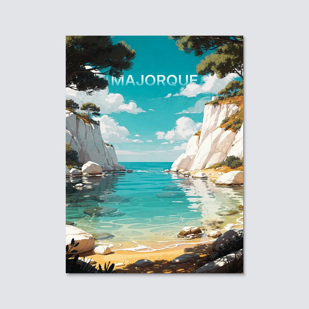 Tableau Majorque - Illustration | en Métal Format A3