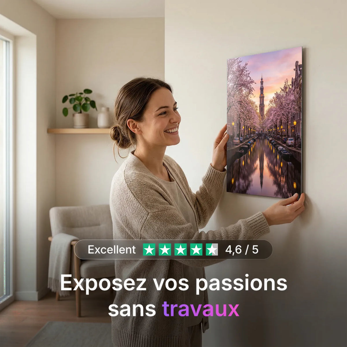 Tableau Amsterdam | en Métal Format A3