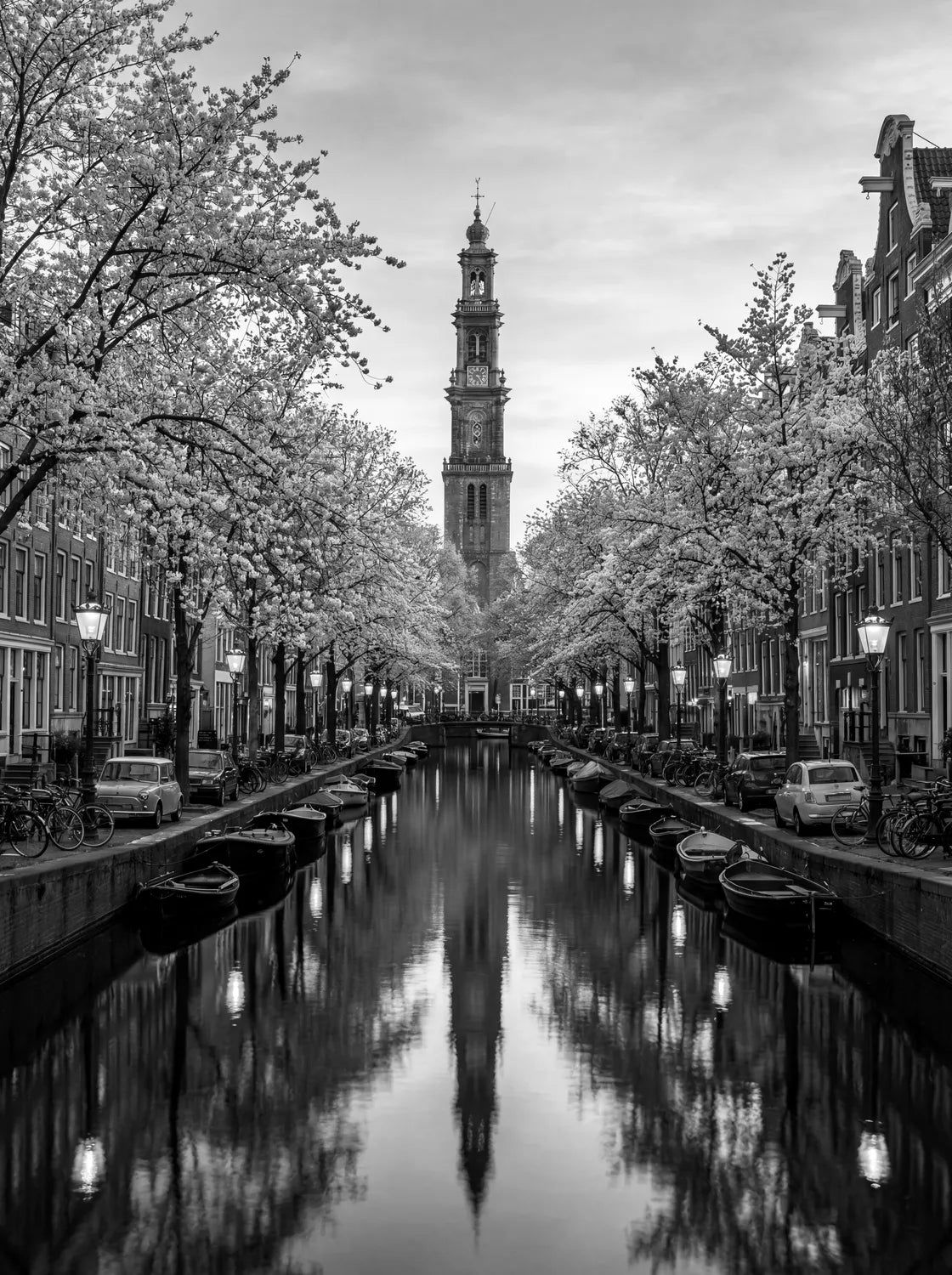 Tableau Amsterdam N&B | en Métal Format A3