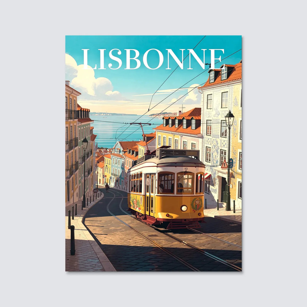 Tableau Lisbonne - Illustration | en Métal Format A3