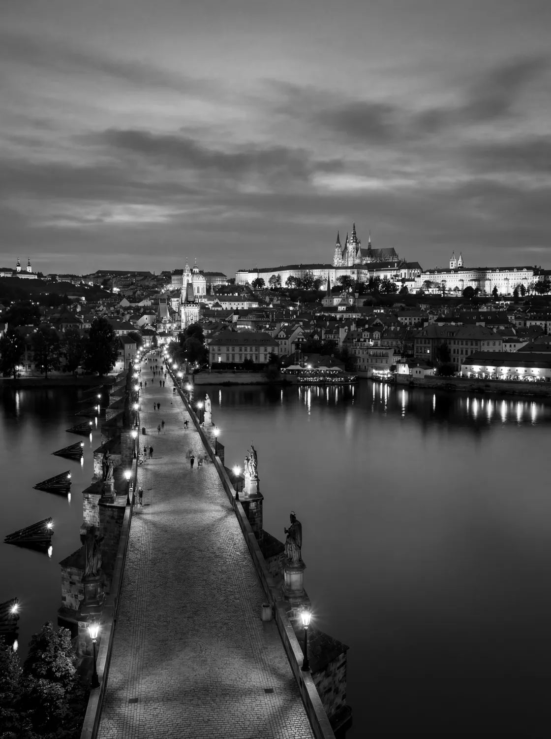 Tableau Prague N&B | en Métal Format A3