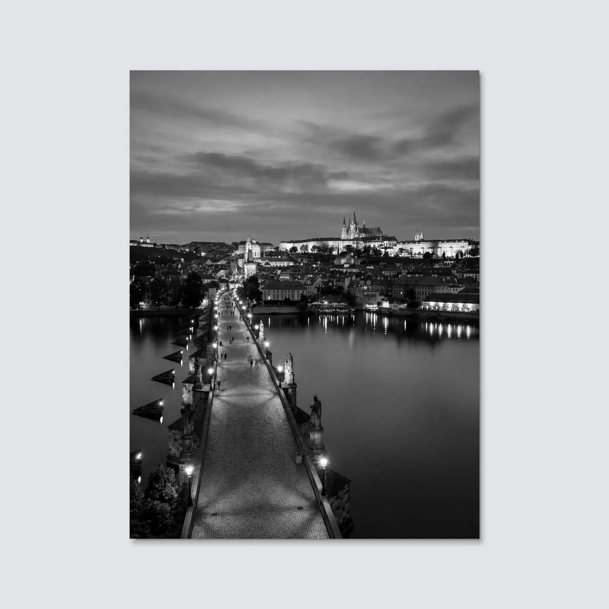 Tableau Prague N&B | en Métal Format A3