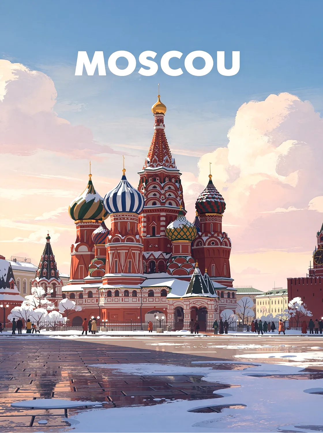 Tableau Moscou - Illustration | en Métal Format A3
