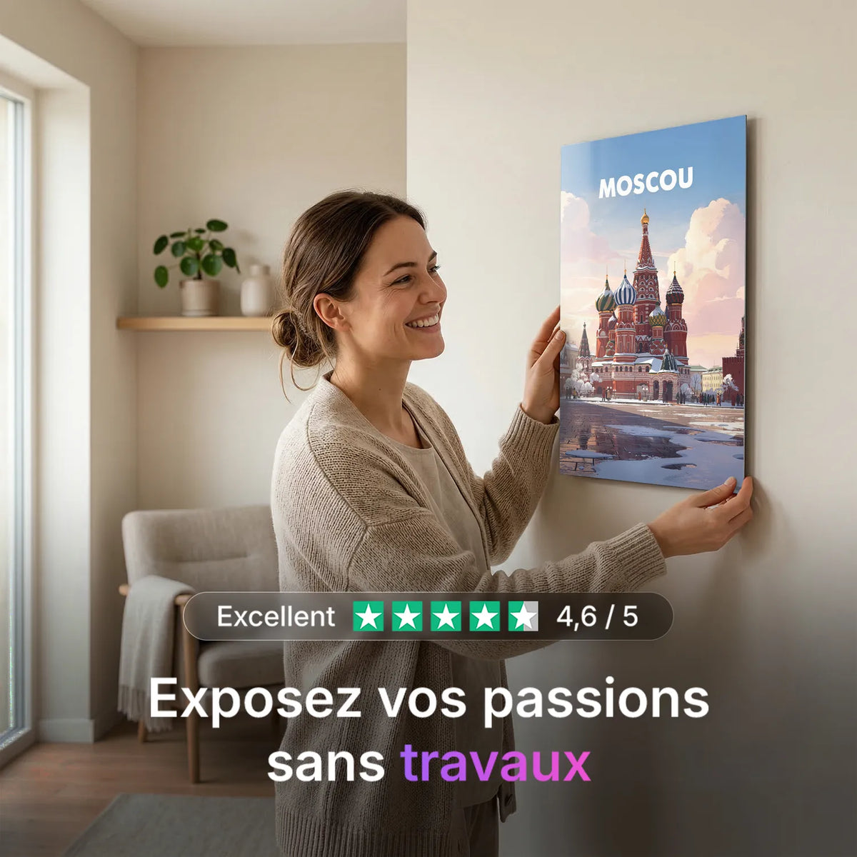 Tableau Moscou - Illustration | en Métal Format A3