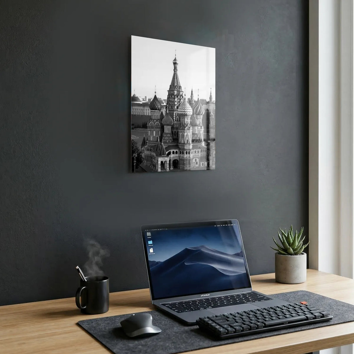 Tableau La Place Rouge Moscou N&B | en Métal Format A3