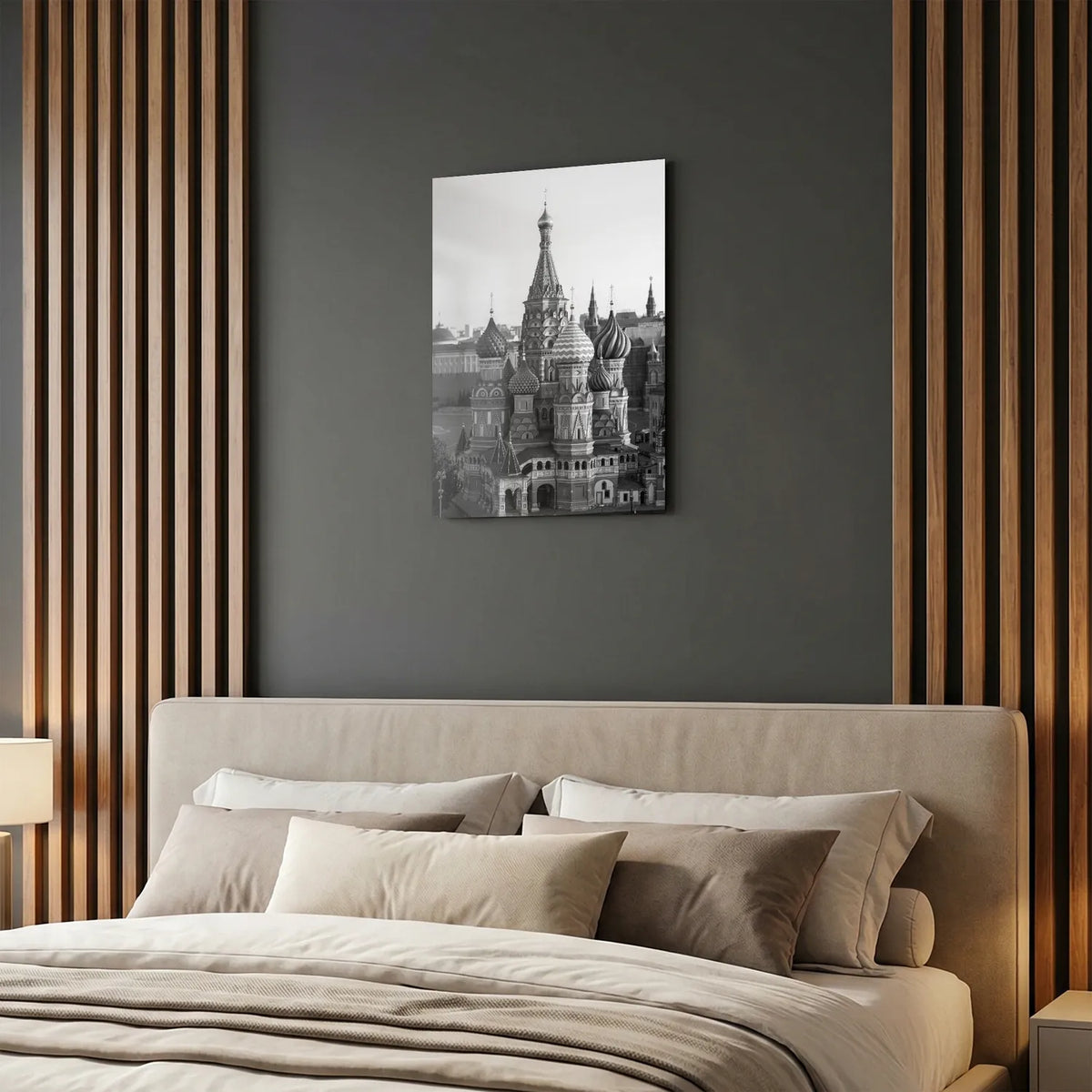 Tableau La Place Rouge Moscou N&B | en Métal Format A3