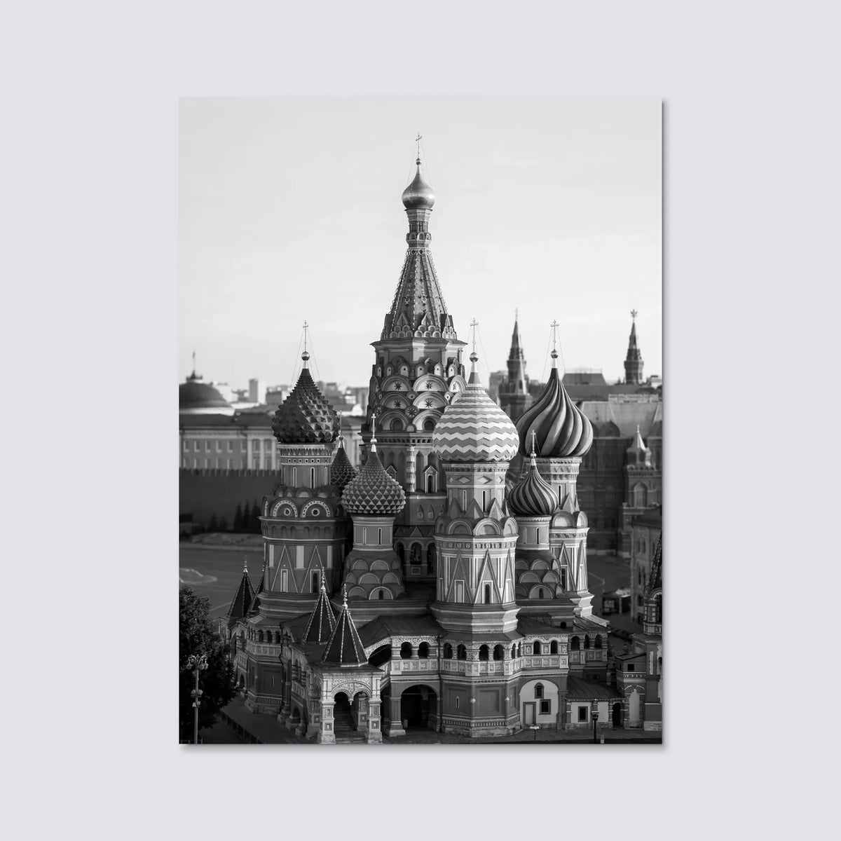 Tableau La Place Rouge Moscou N&B | en Métal Format A3