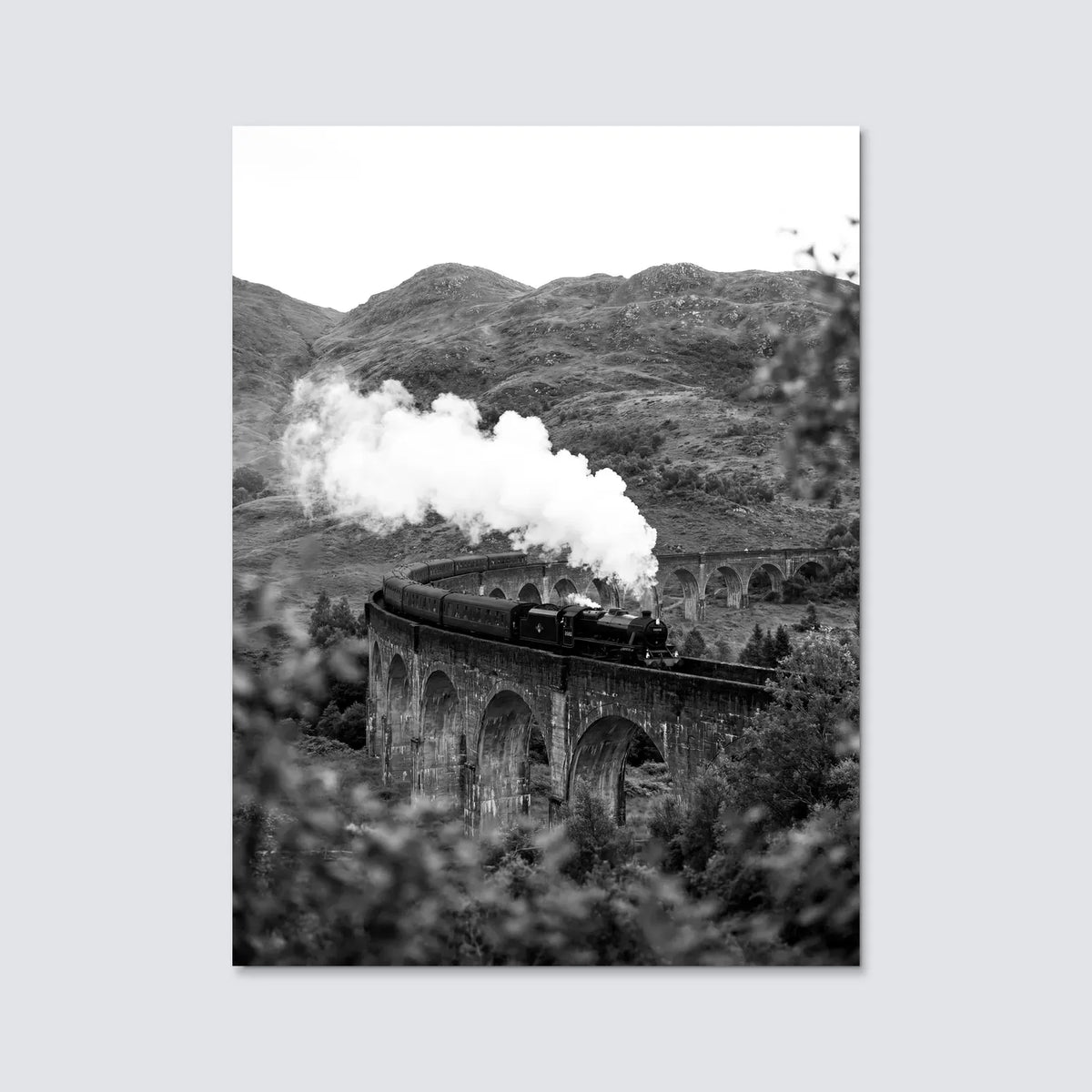 Tableau Voyage en Écosse N&B | en Métal Format A3