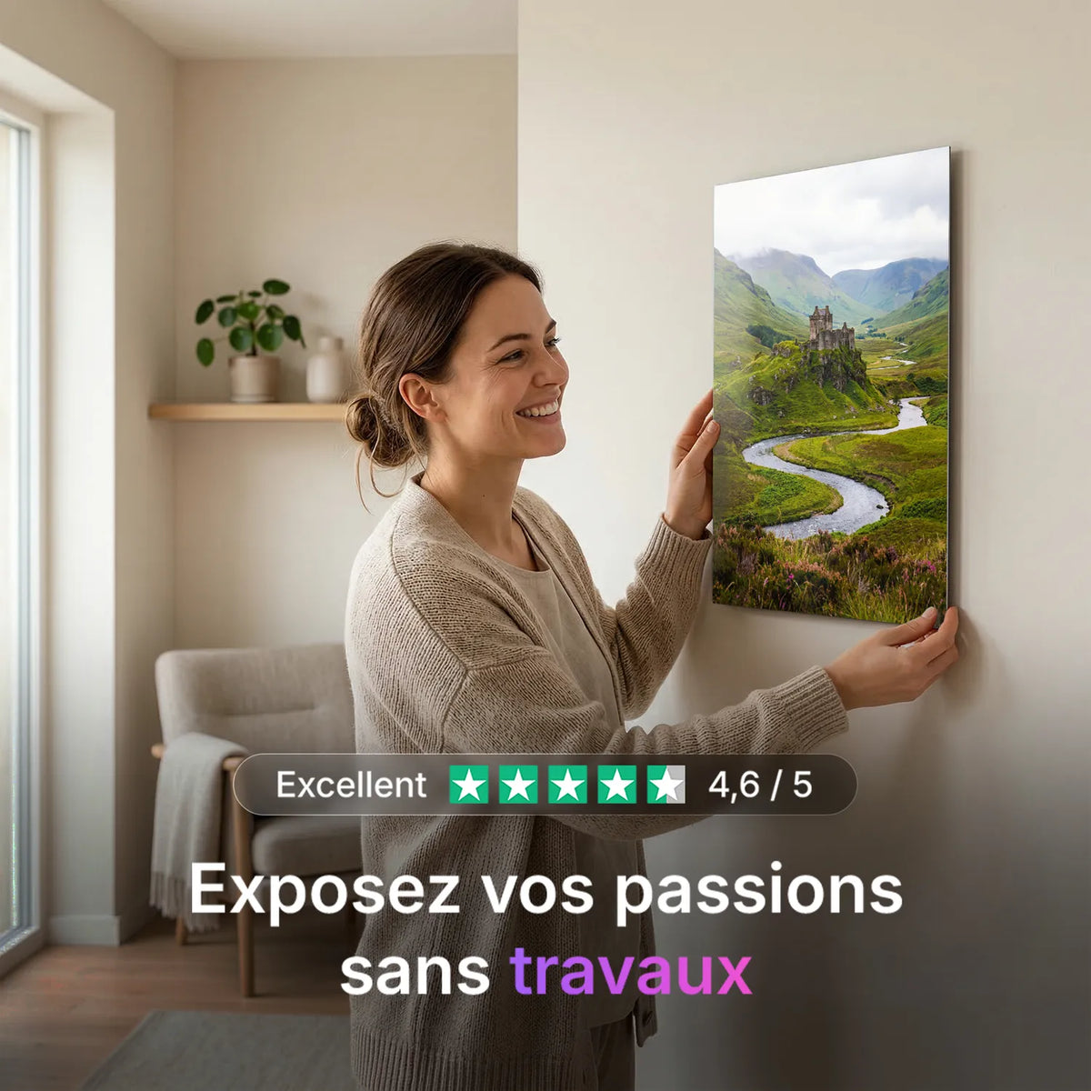 Tableau Highlands | en Métal Format A3