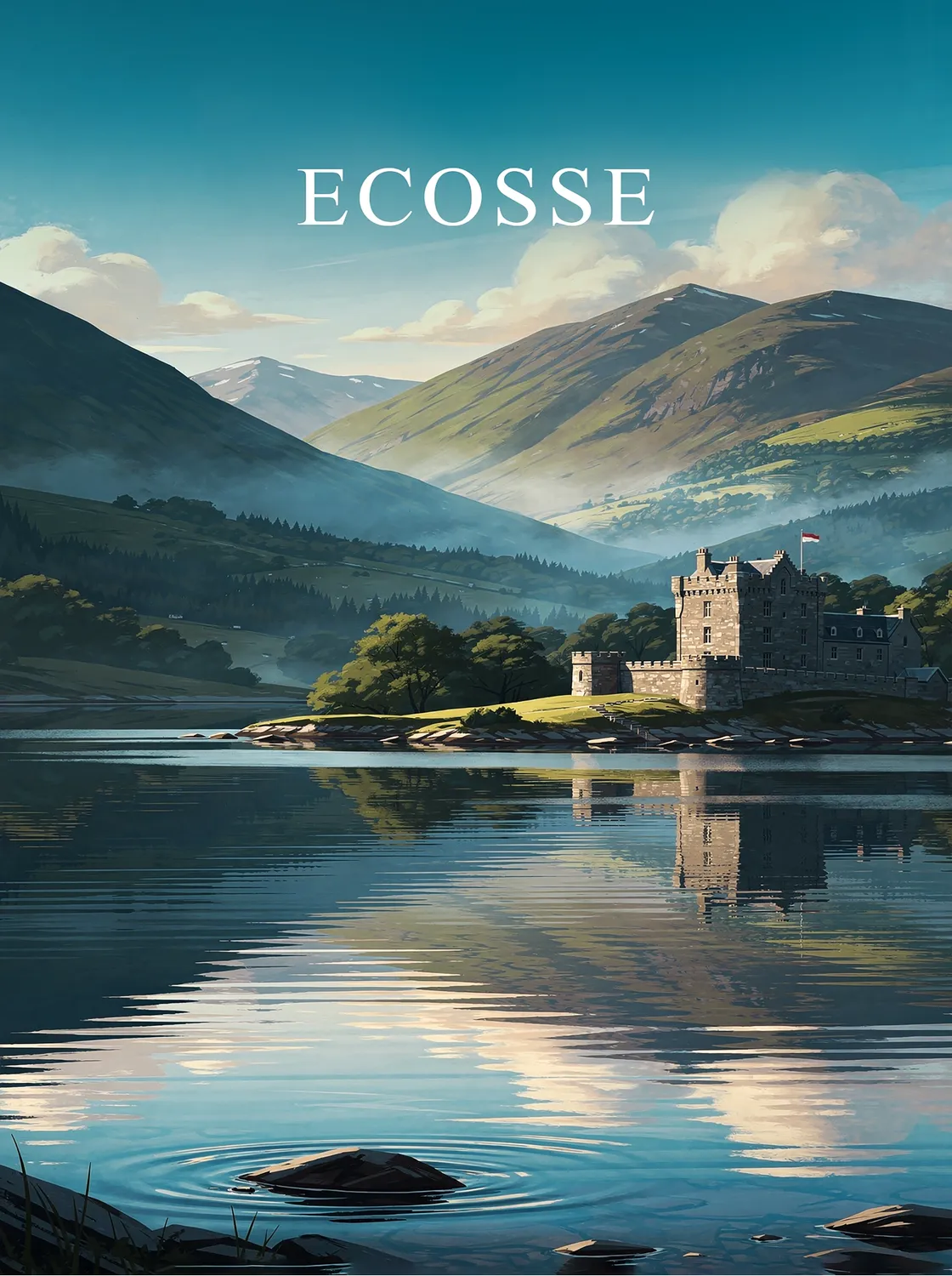 Tableau Écosse - Illustration | en Métal Format A3