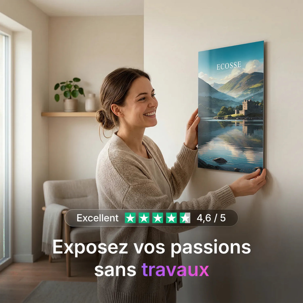 Tableau Écosse - Illustration | en Métal Format A3