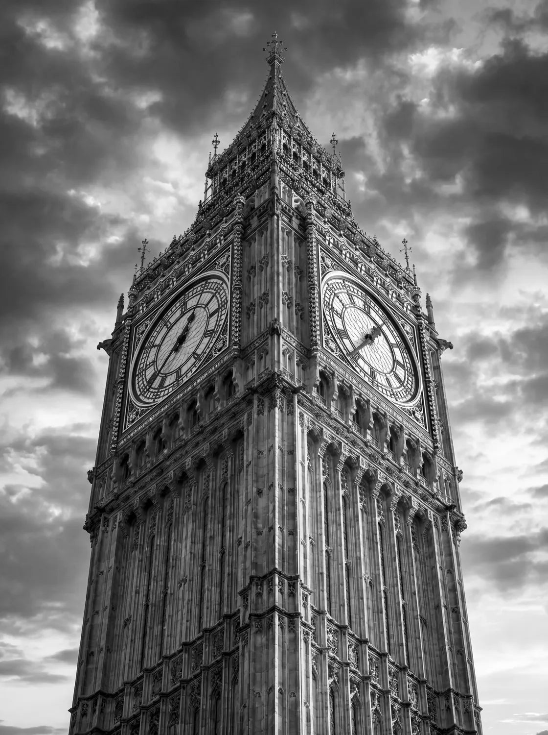 Tableau Big Ben Londres N&B | en Métal Format A3