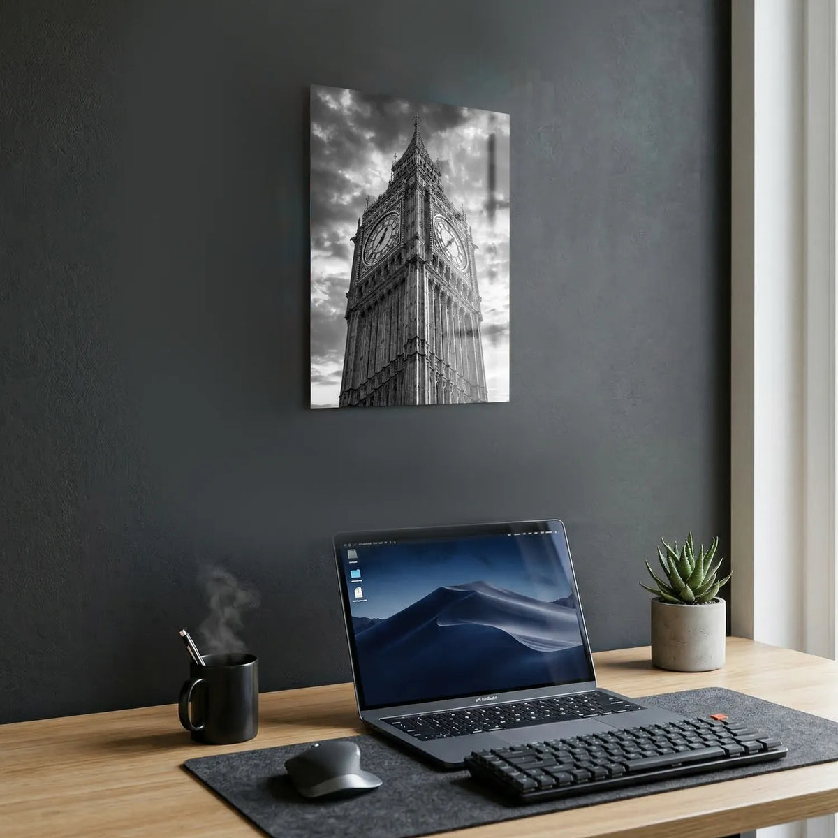 Tableau Big Ben Londres N&B | en Métal Format A3