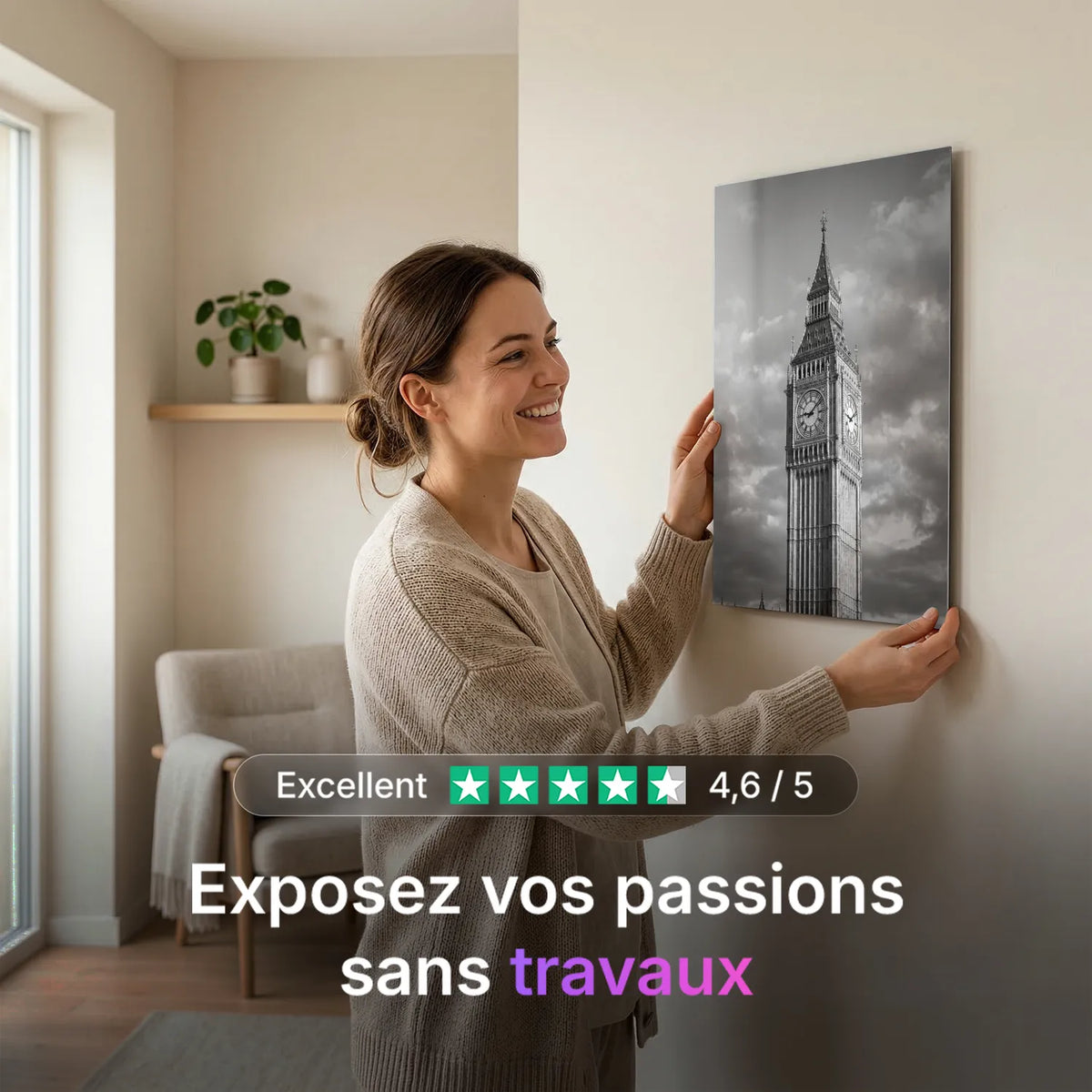 Tableau Big Ben | en Métal Format A3