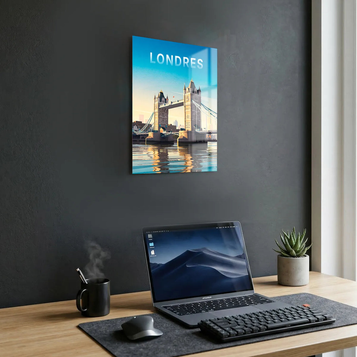 Tableau Tower Bridge Londres - Illustration | en Métal Format A3