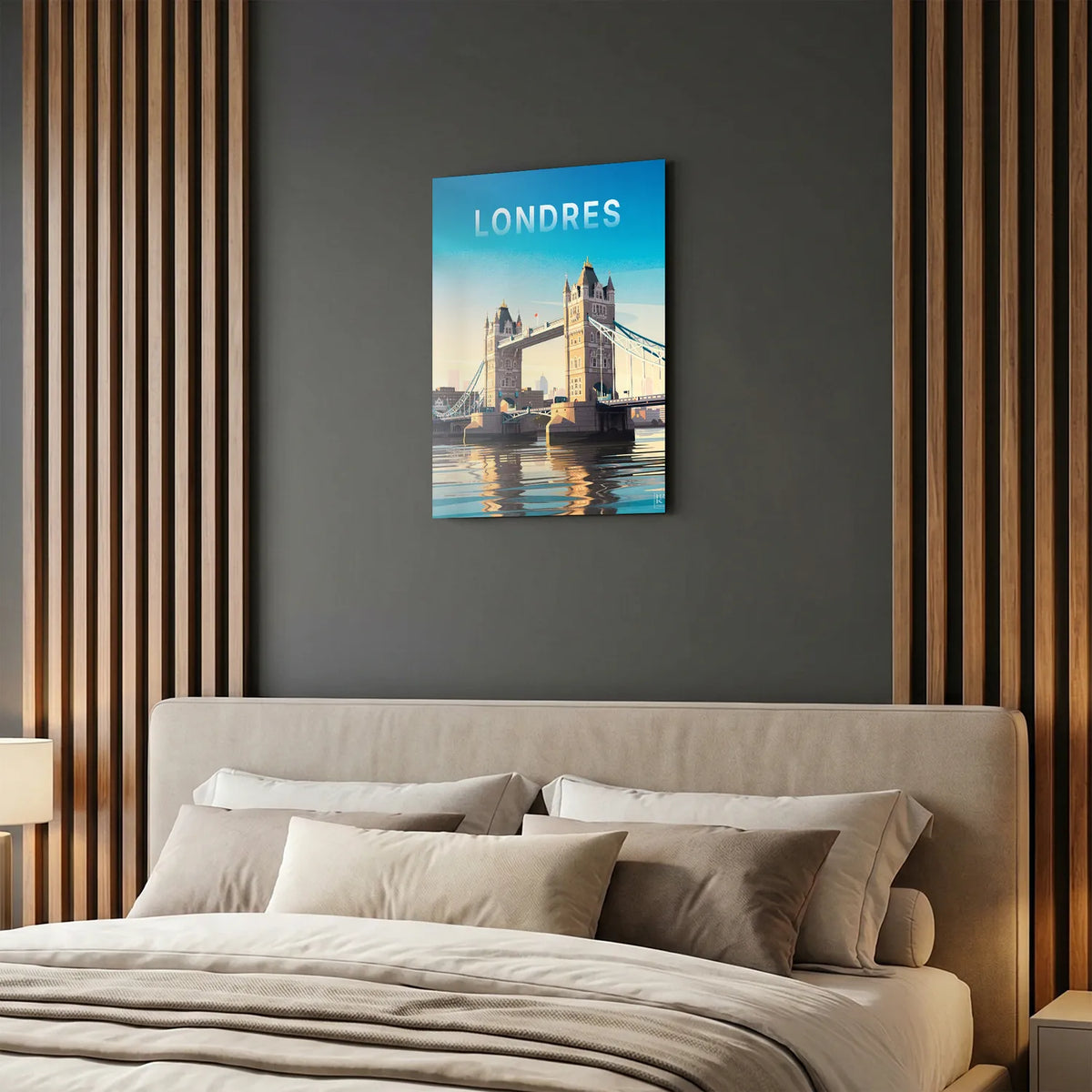 Tableau Tower Bridge Londres - Illustration | en Métal Format A3