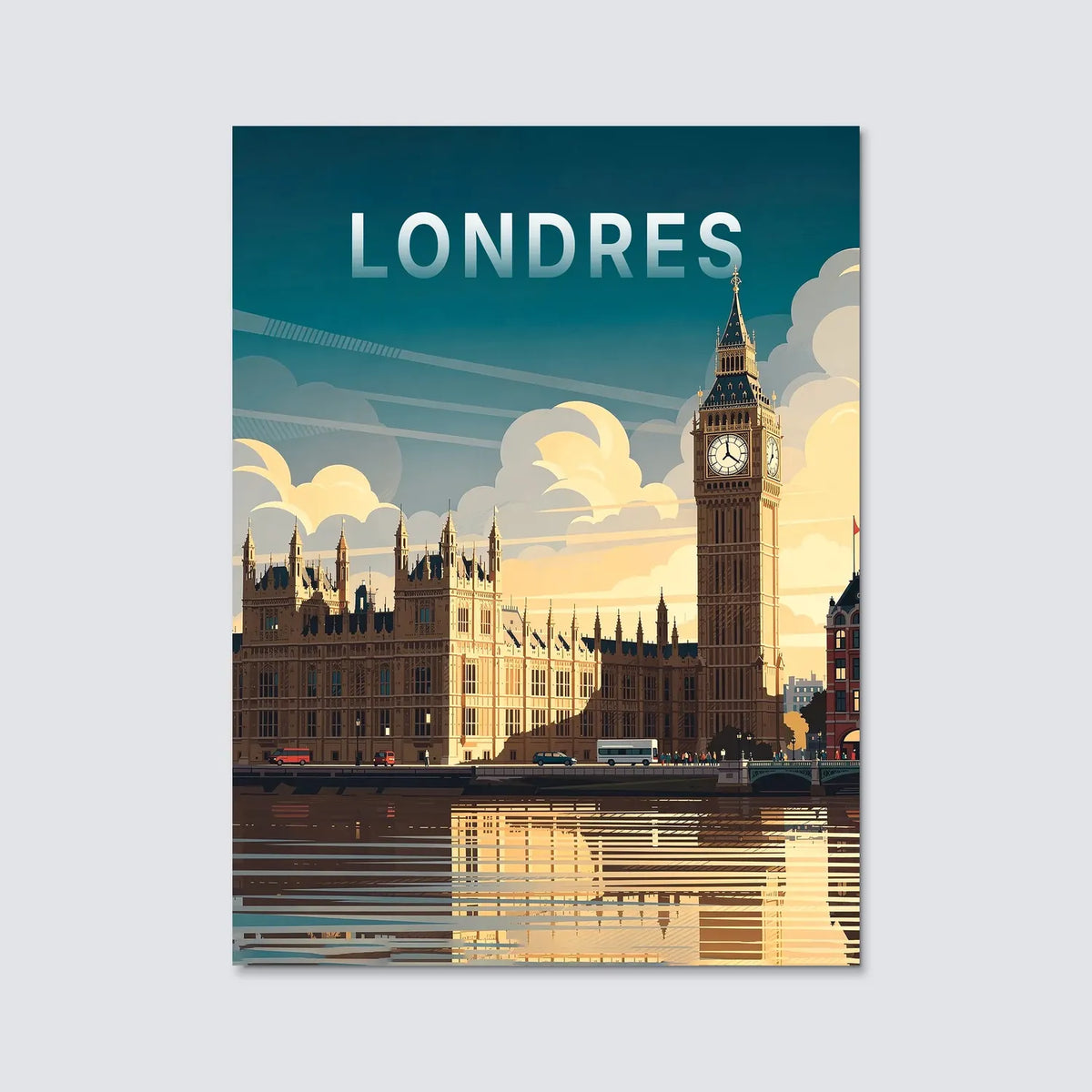 Tableau Londres - Illustration | en Métal Format A3
