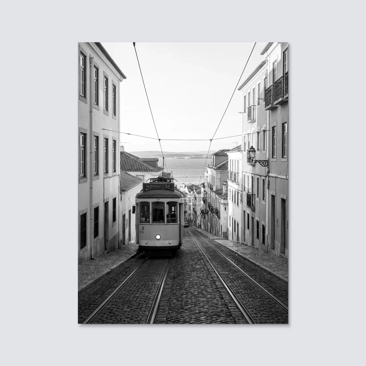 Tableau Lisbonne N&B | en Métal Format A3