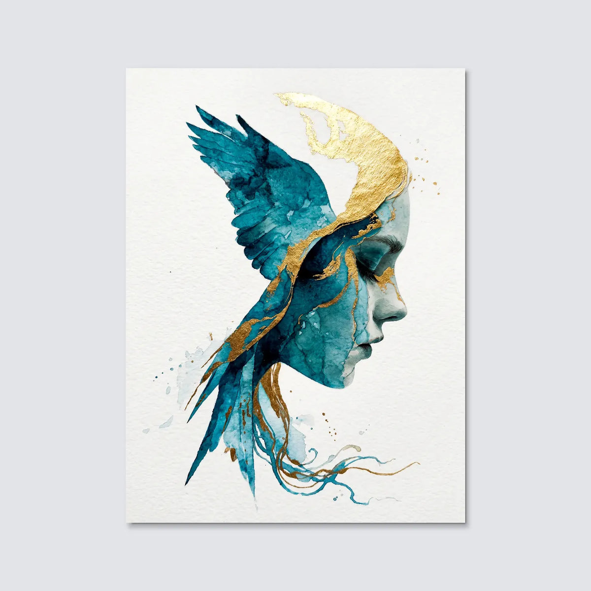 Tableau Dame Oiseau | en Métal Format A3