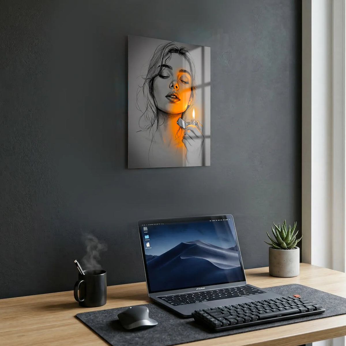 Tableau Beauté dans l'Obscurité | en Métal Format A3