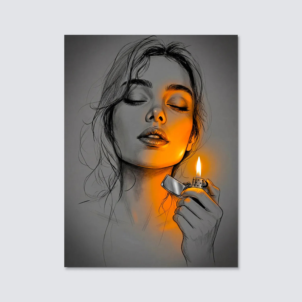 Tableau Beauté dans l'Obscurité | en Métal Format A3