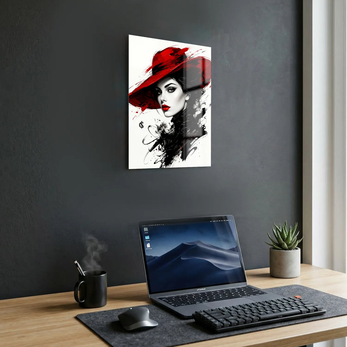 Tableau La Dame au Chapeau | en Métal Format A3