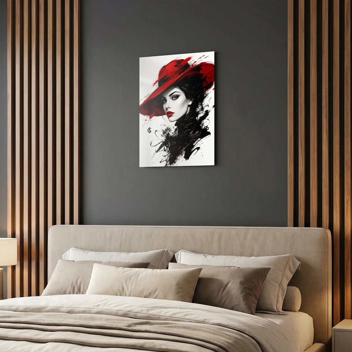 Tableau La Dame au Chapeau | en Métal Format A3