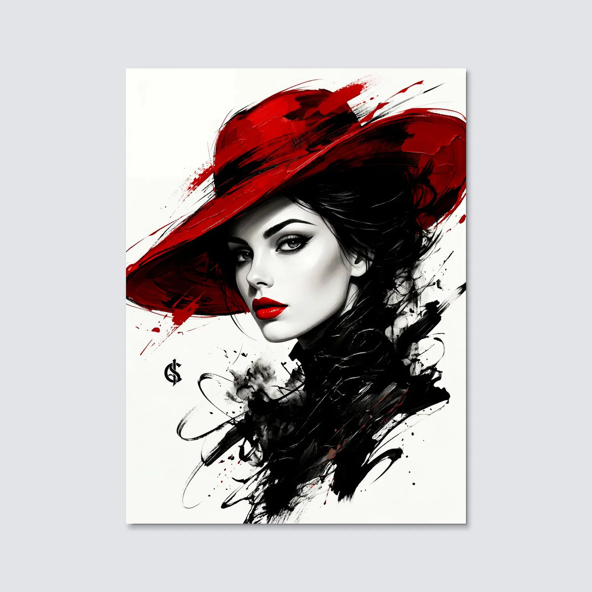 Tableau La Dame au Chapeau | en Métal Format A3