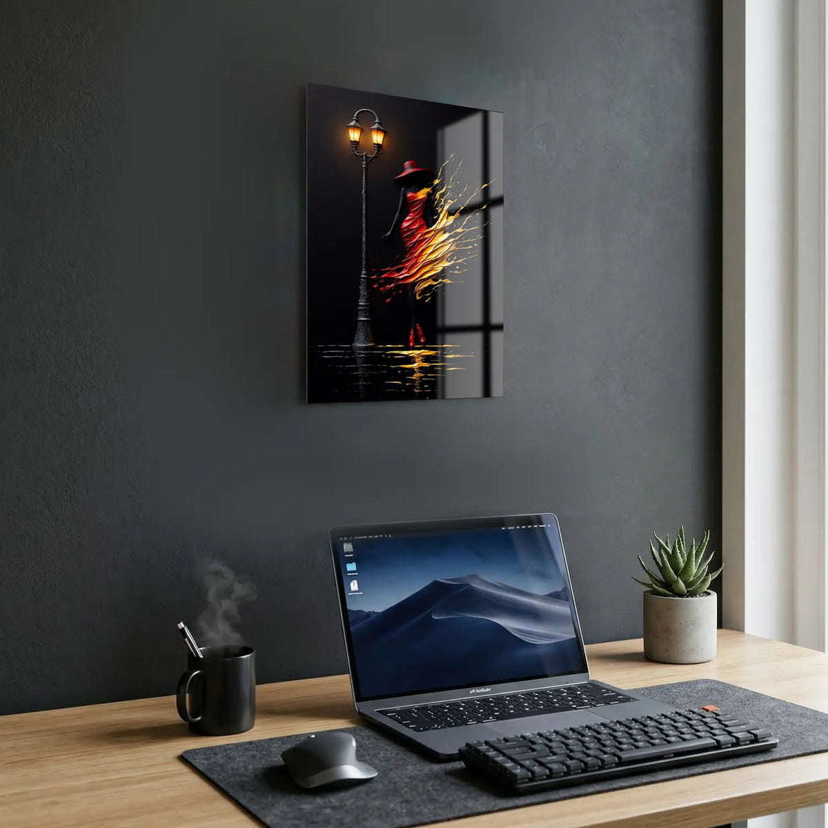 Tableau La Femme et le lampadaire | en Métal Format A3