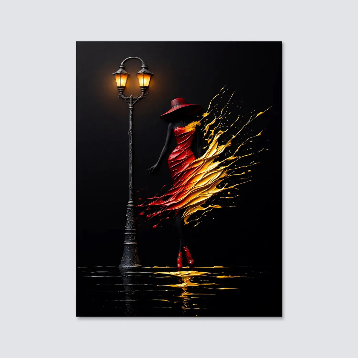 Tableau La Femme et le lampadaire | en Métal Format A3
