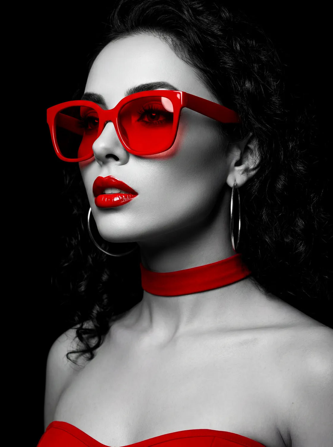 Tableau Lunettes Rouges | en Métal Format A3