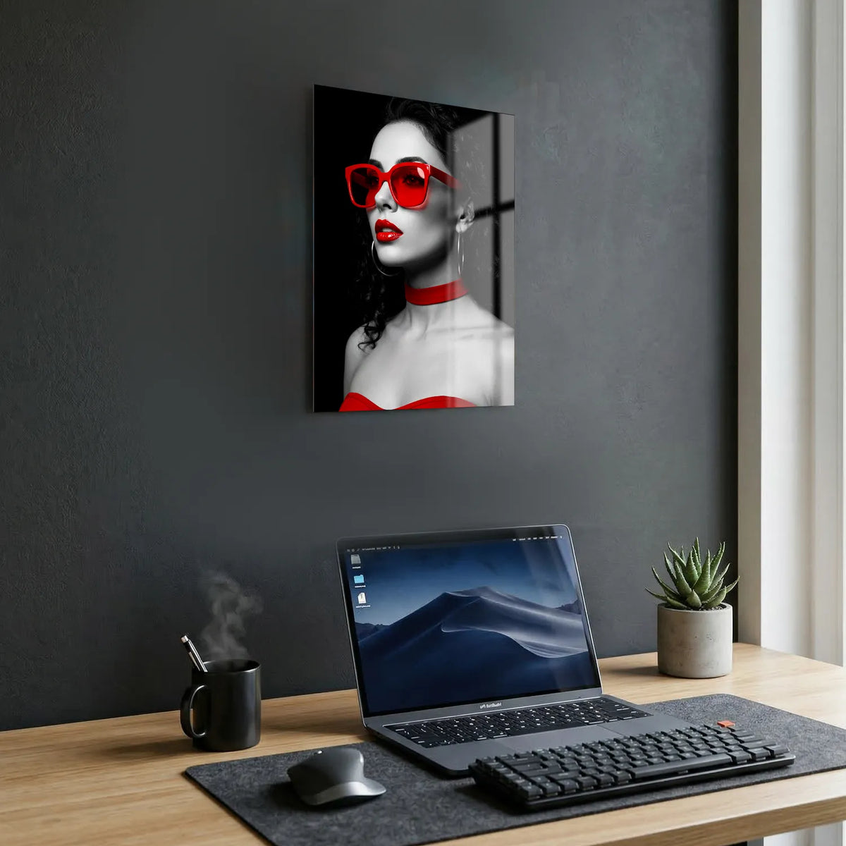 Tableau Lunettes Rouges | en Métal Format A3