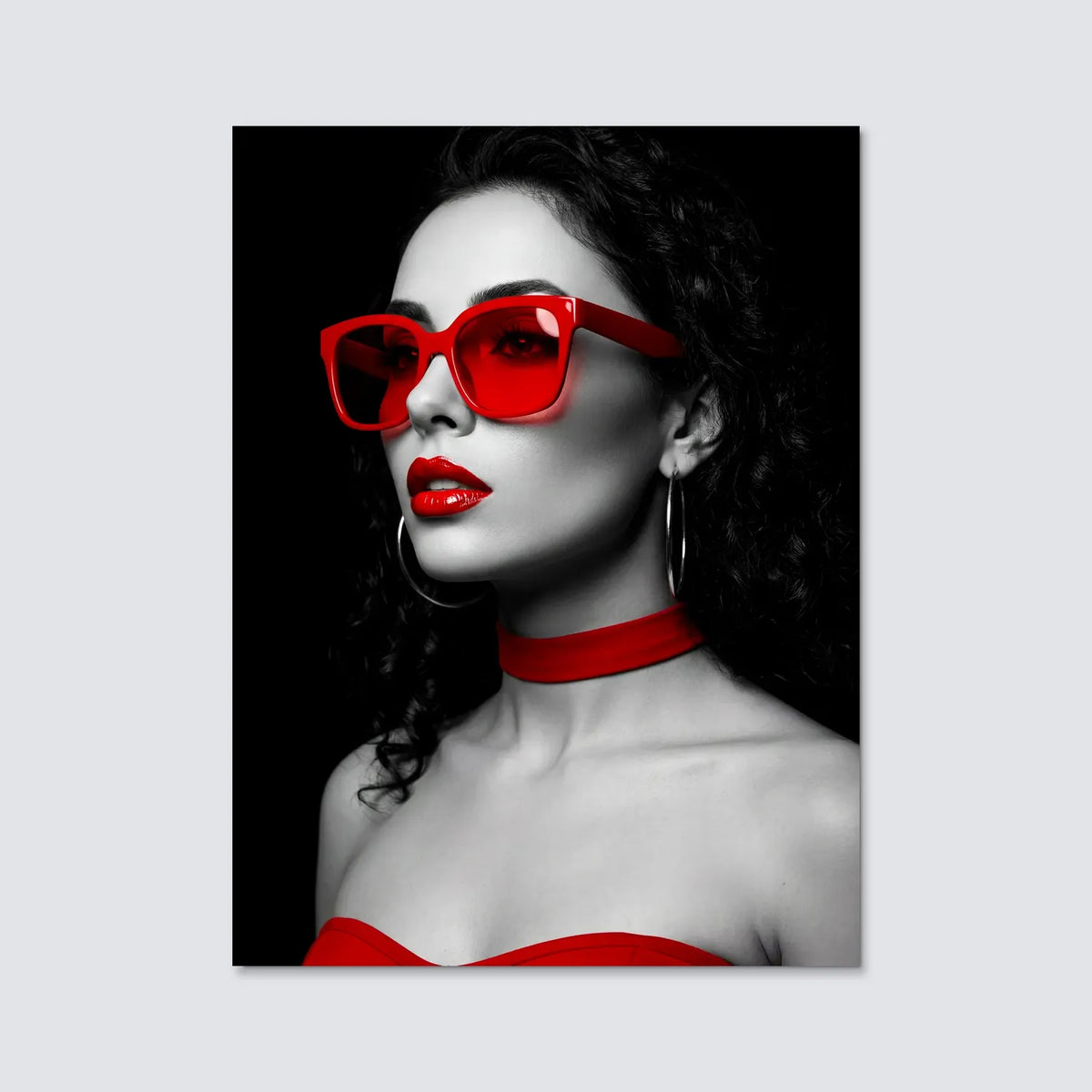 Tableau Lunettes Rouges | en Métal Format A3