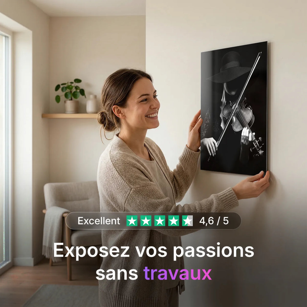 Tableau La Violoniste | en Métal Format A3