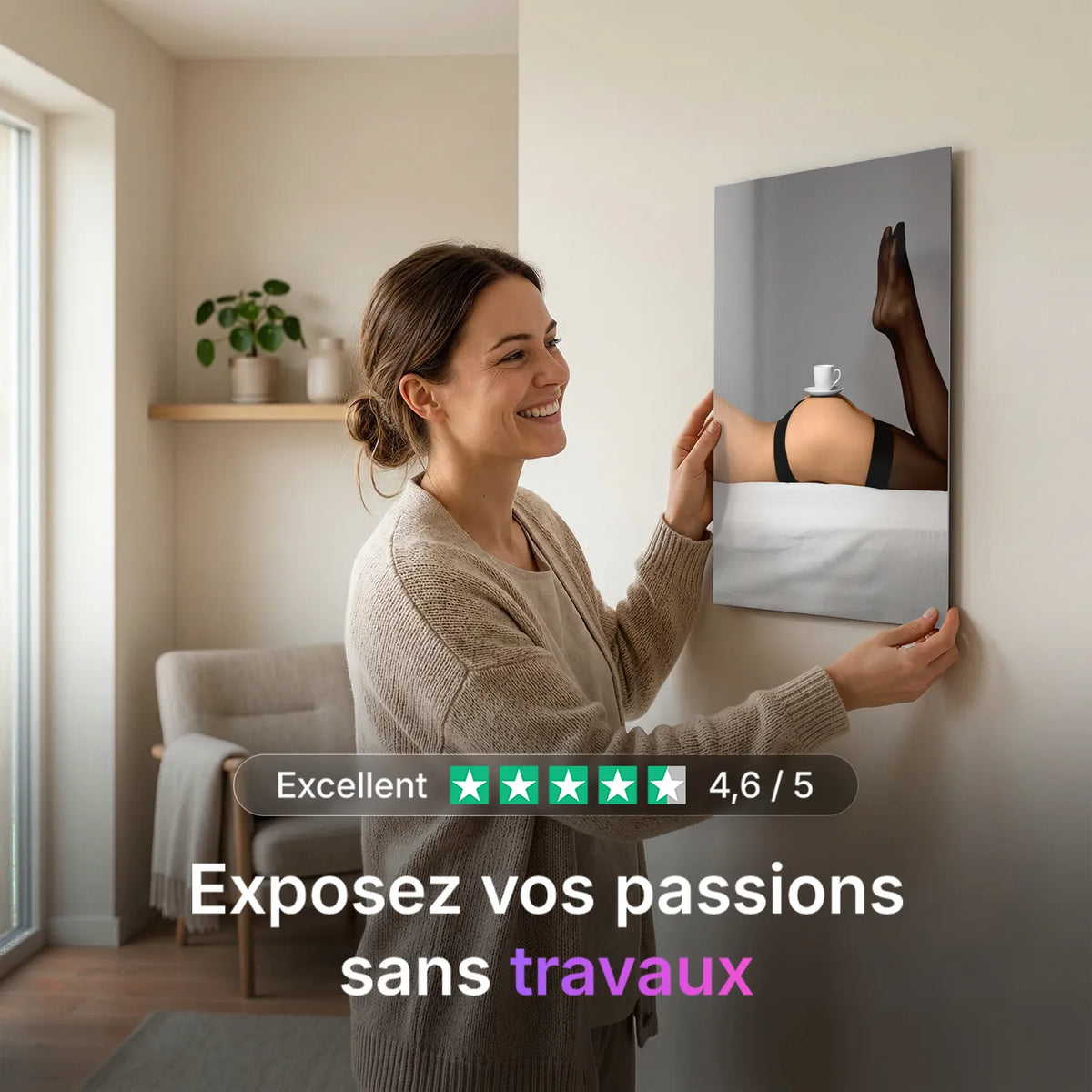 Tableau Café intime | en Métal Format A3