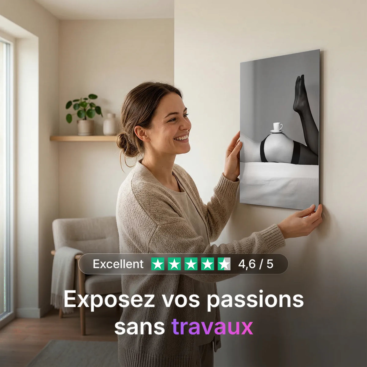 Tableau Café intime vintage | en Métal Format A3